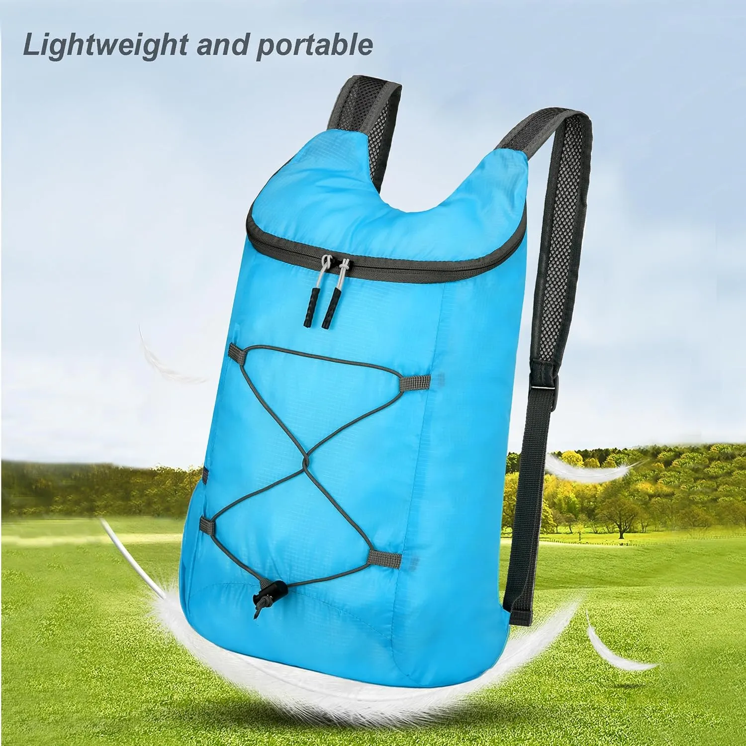 16L Hiking-Daypack Lightweight-Foldable Travel-Backpack Water-Resistant Camping Outdoor Packable Easy Carry-on Bag (Blue)