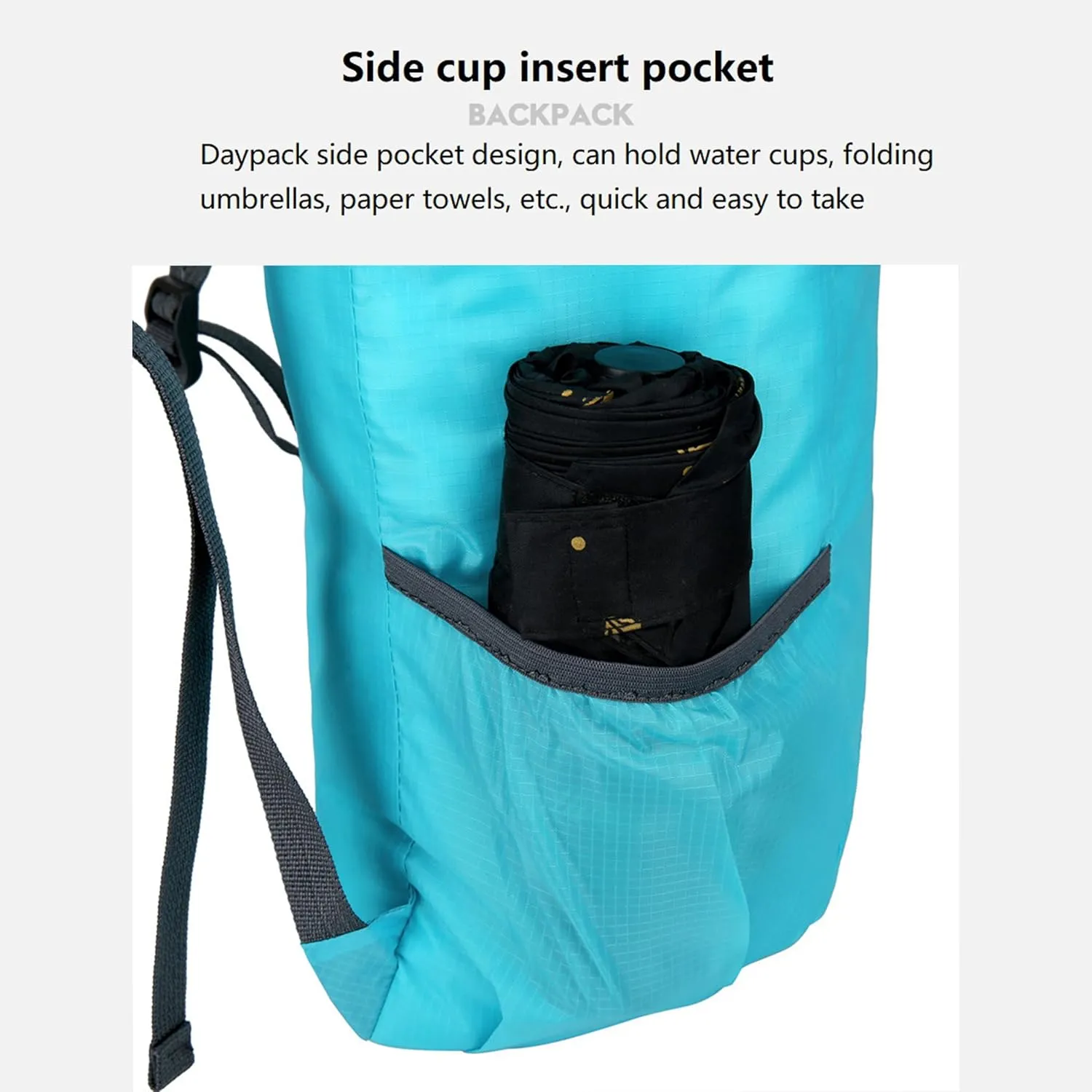 16L Hiking-Daypack Lightweight-Foldable Travel-Backpack Water-Resistant Camping Outdoor Packable Easy Carry-on Bag (Blue)