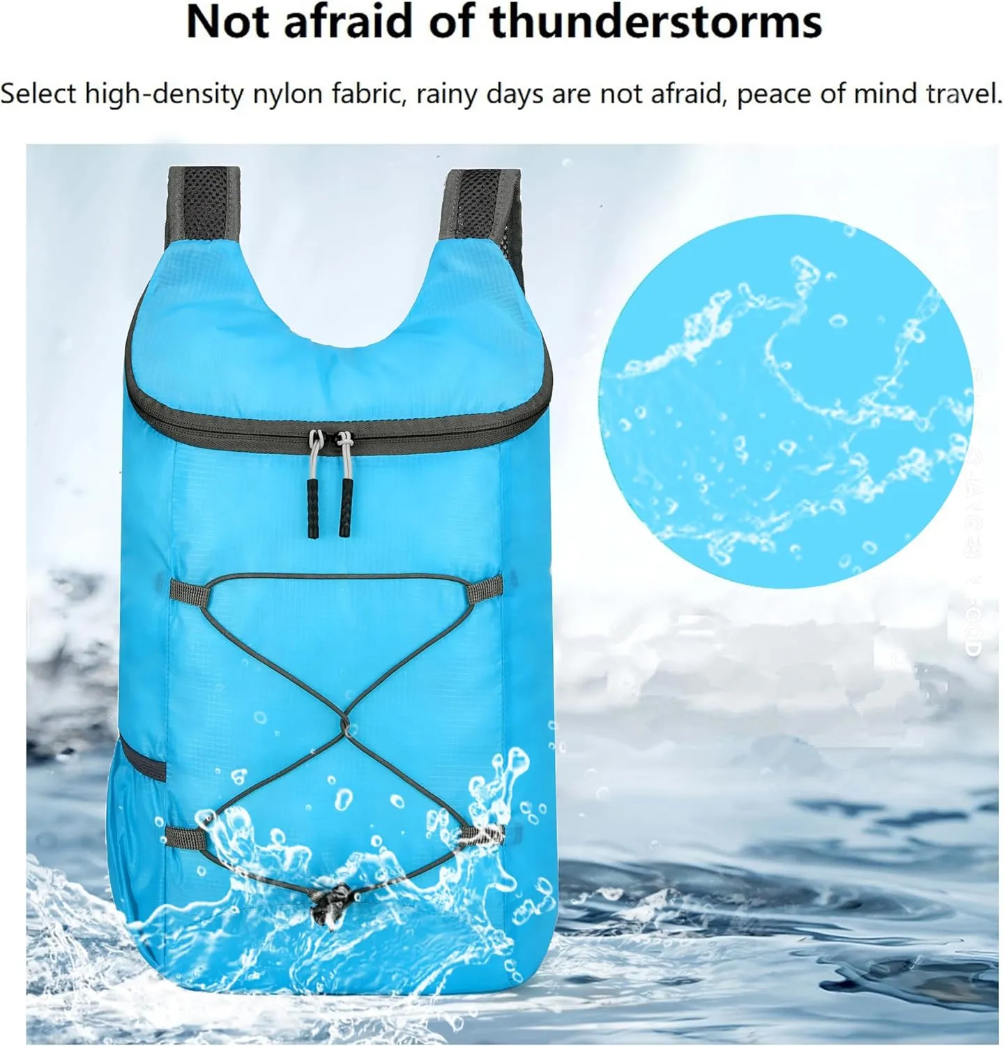 16L Hiking-Daypack Lightweight-Foldable Travel-Backpack Water-Resistant Camping Outdoor Packable Easy Carry-on Bag (Blue)