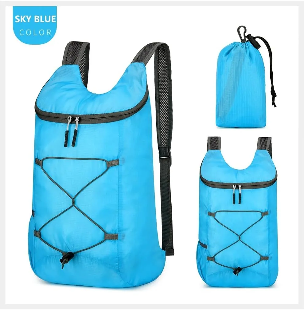 16L Hiking-Daypack Lightweight-Foldable Travel-Backpack Water-Resistant Camping Outdoor Packable Easy Carry-on Bag (Blue)