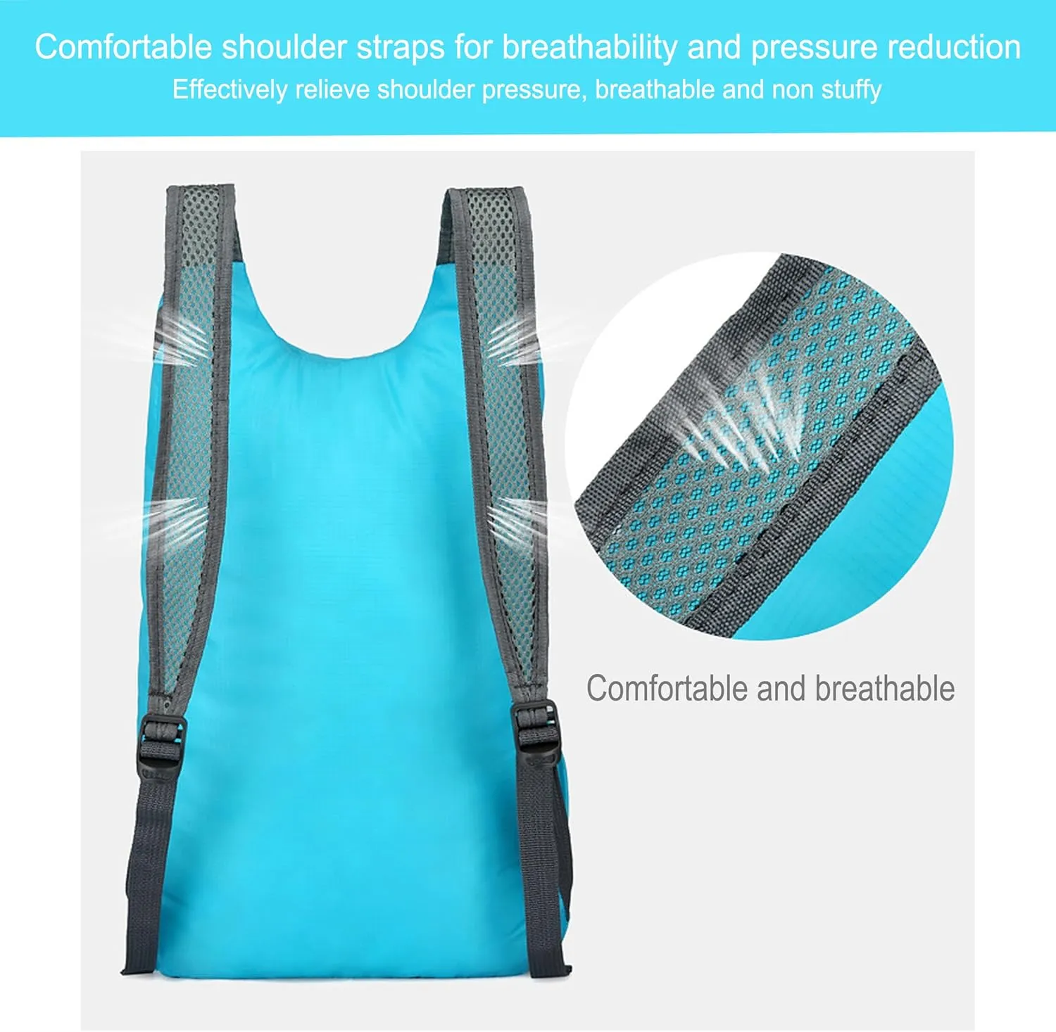 16L Hiking-Daypack Lightweight-Foldable Travel-Backpack Water-Resistant Camping Outdoor Packable Easy Carry-on Bag (Blue)