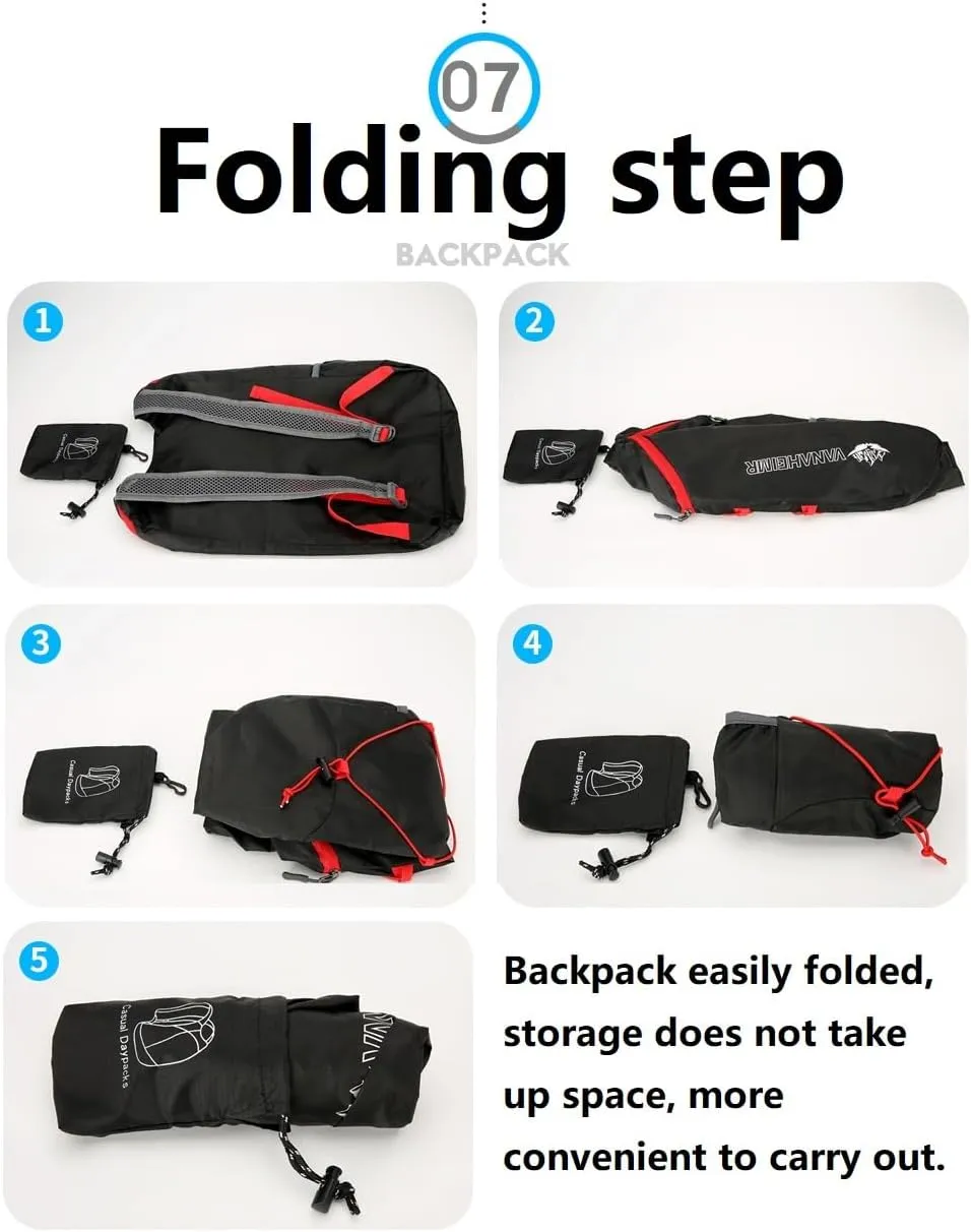 16L Hiking-Daypack Lightweight-Foldable Travel-Backpack Water-Resistant Camping Outdoor Packable Easy Carry-on Bag (Dark Blue)