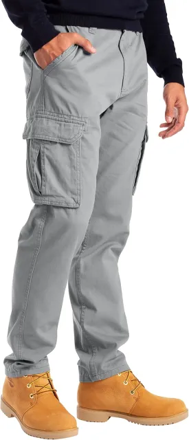 Alamo Mens Slim Fit Cargo Pants - 100% Cotton Heavy Duty Cargo Work Pants for Men