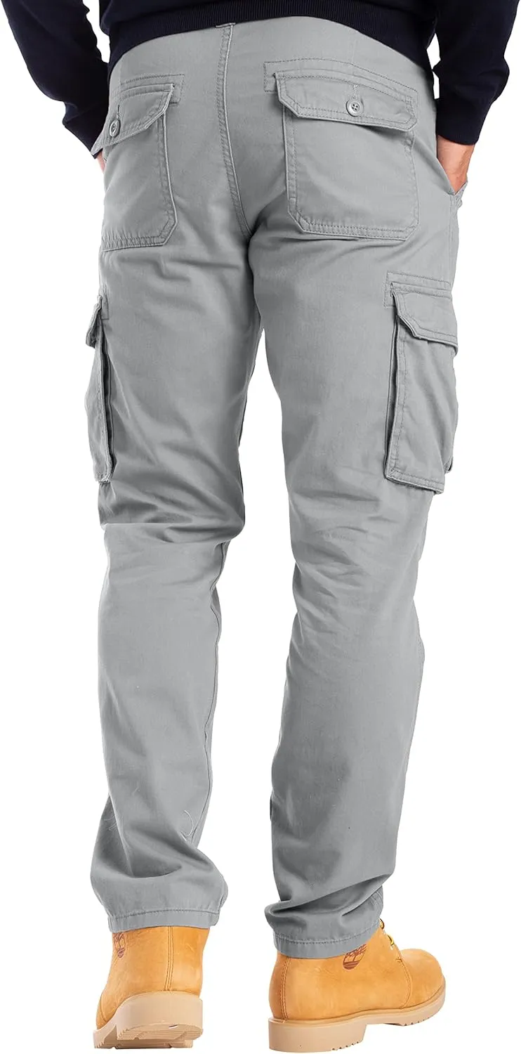 Alamo Mens Slim Fit Cargo Pants - 100% Cotton Heavy Duty Cargo Work Pants for Men