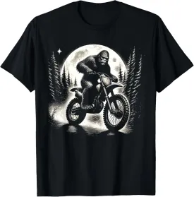 Bigfoot Riding Dirt Bike Retro Vintage Sasquatch Motocross T-Shirt