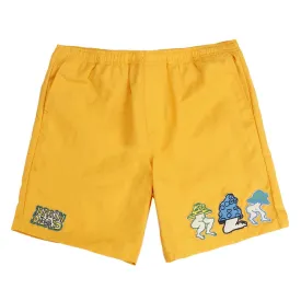 Brain Dead Mushroom Patch Nylon Beach Short / Gold