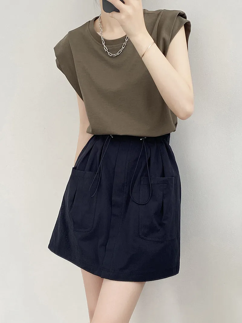 Drawstring cargo skirt (ready stock in green (XL)/ 4 colours)