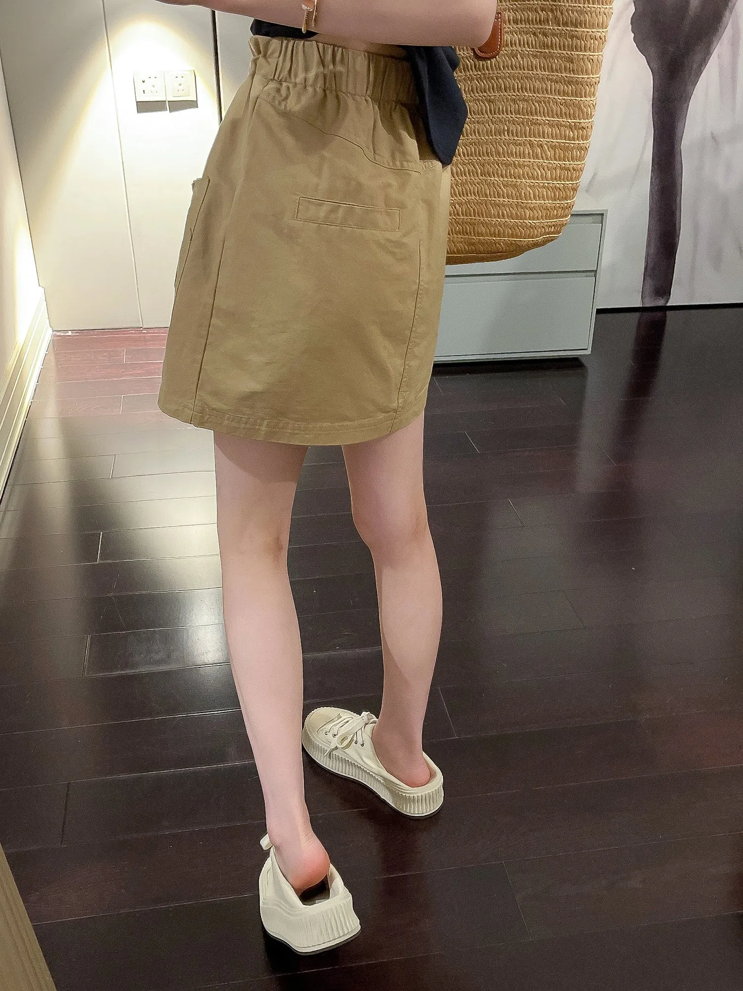 Drawstring cargo skirt (ready stock in green (XL)/ 4 colours)