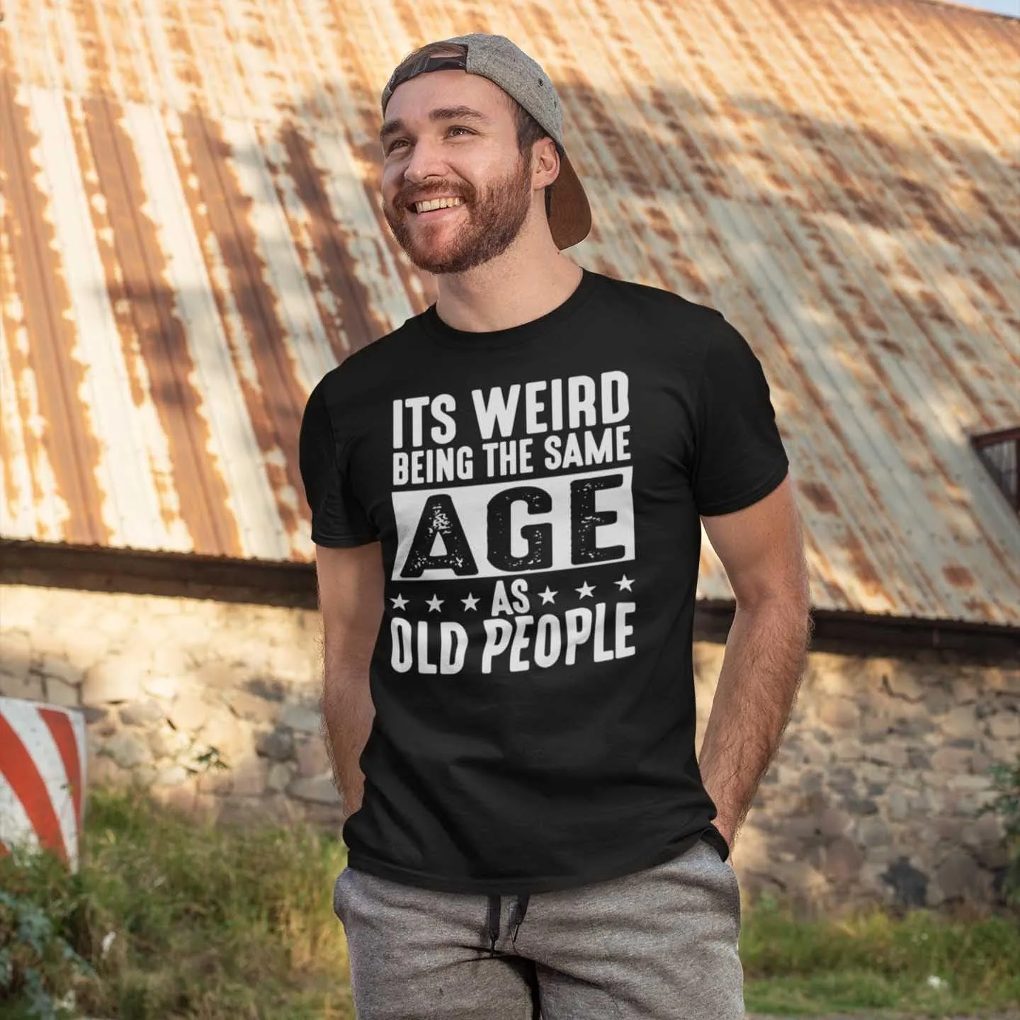 It's Weird Being The Same Age As Old People Funny Dad Grandpa Retro Sarcastic T-Shirt