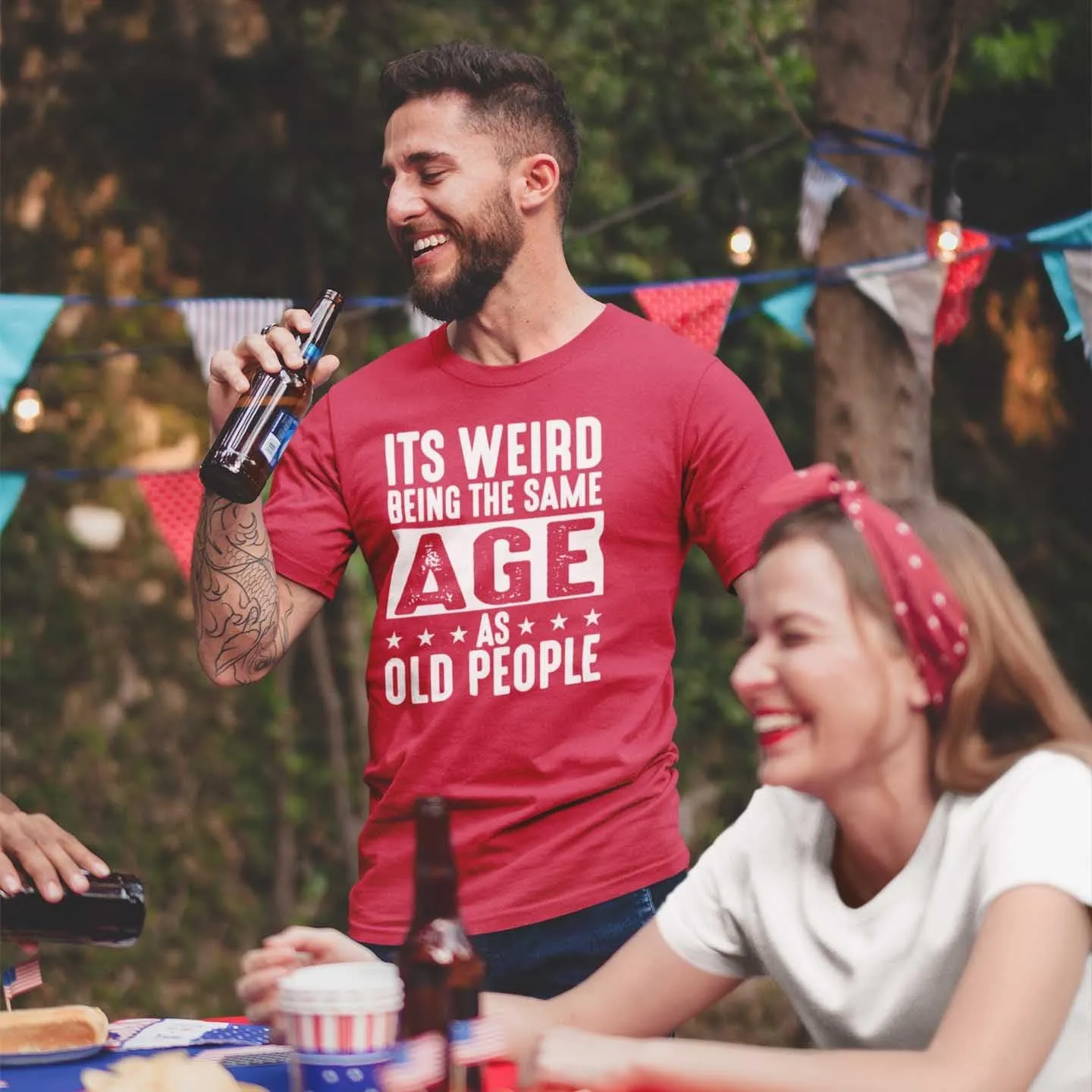 It's Weird Being The Same Age As Old People Funny Dad Grandpa Retro Sarcastic T-Shirt