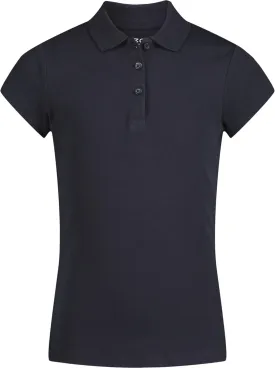 IZOD Girls' School Uniform Adaptive Short Sleeve Polo Shirt, Velcro Closure & Faux Buttons, Comfortable Interlock Fabric