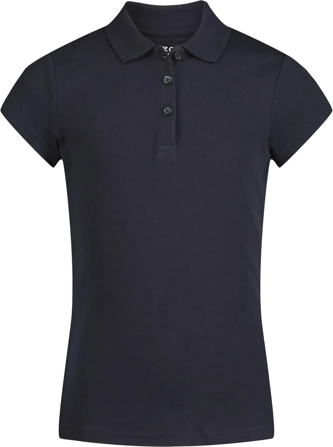 IZOD Girls' School Uniform Adaptive Short Sleeve Polo Shirt, Velcro Closure & Faux Buttons, Comfortable Interlock Fabric