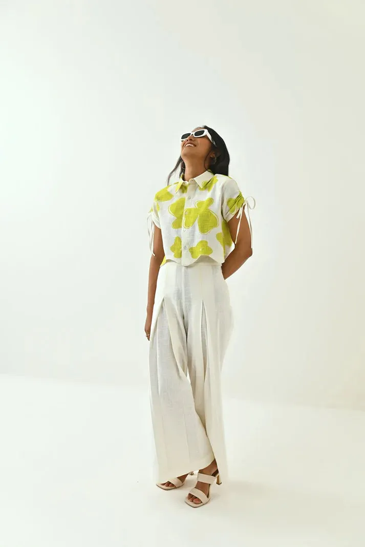 Khadi White Ladies Officewear Trouser