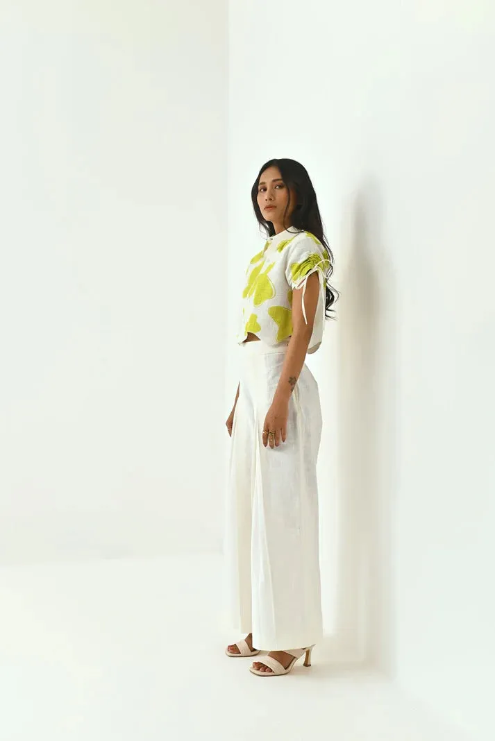 Khadi White Ladies Officewear Trouser