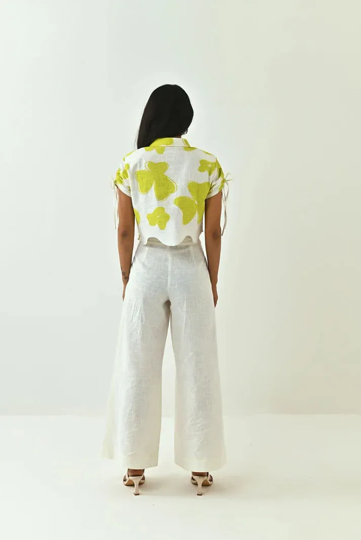 Khadi White Ladies Officewear Trouser