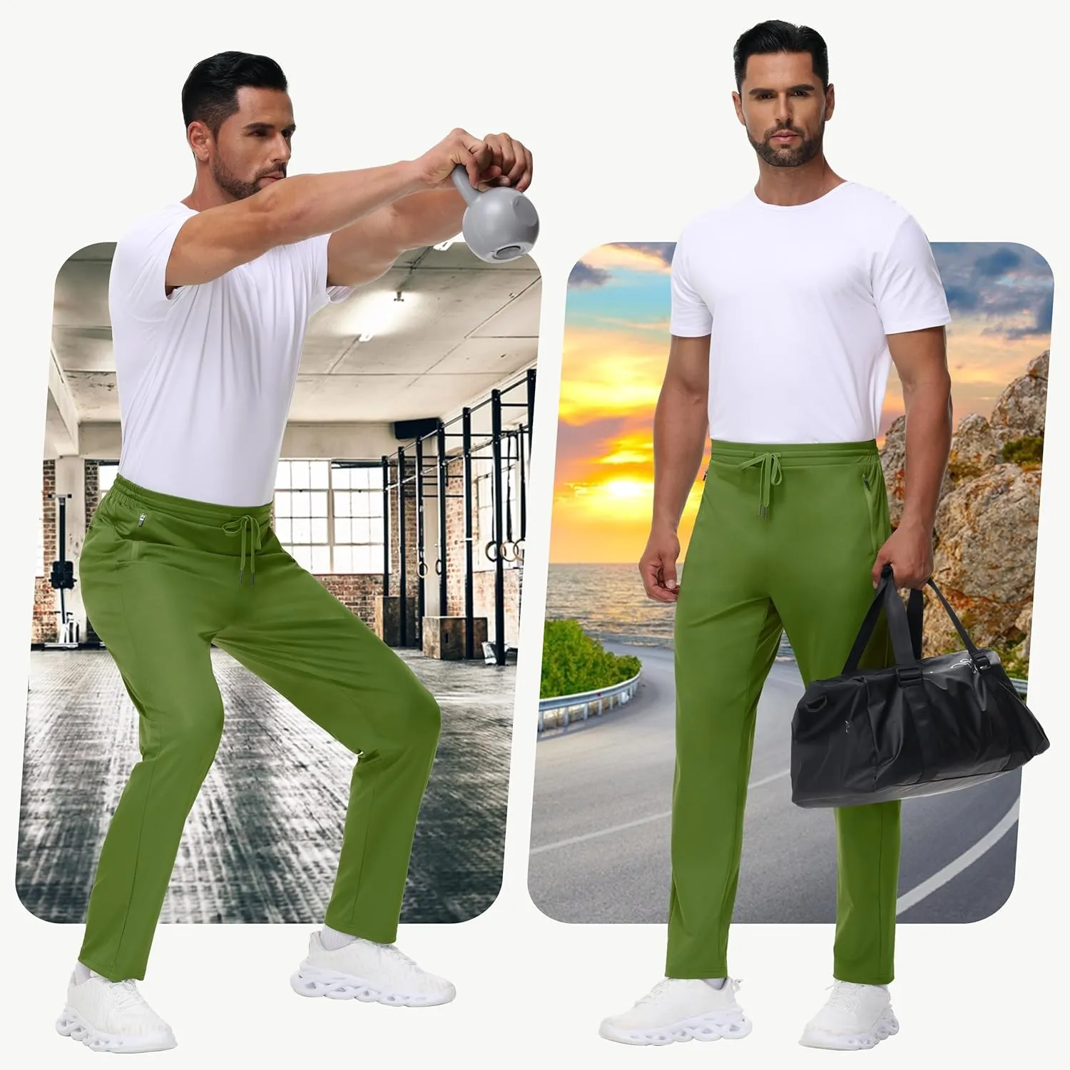 Men's 30" 34" 36" Tall Sweatpants - Lightweight Athletic Workout Running Traning Track Joggers Pants with Zipper Pocket