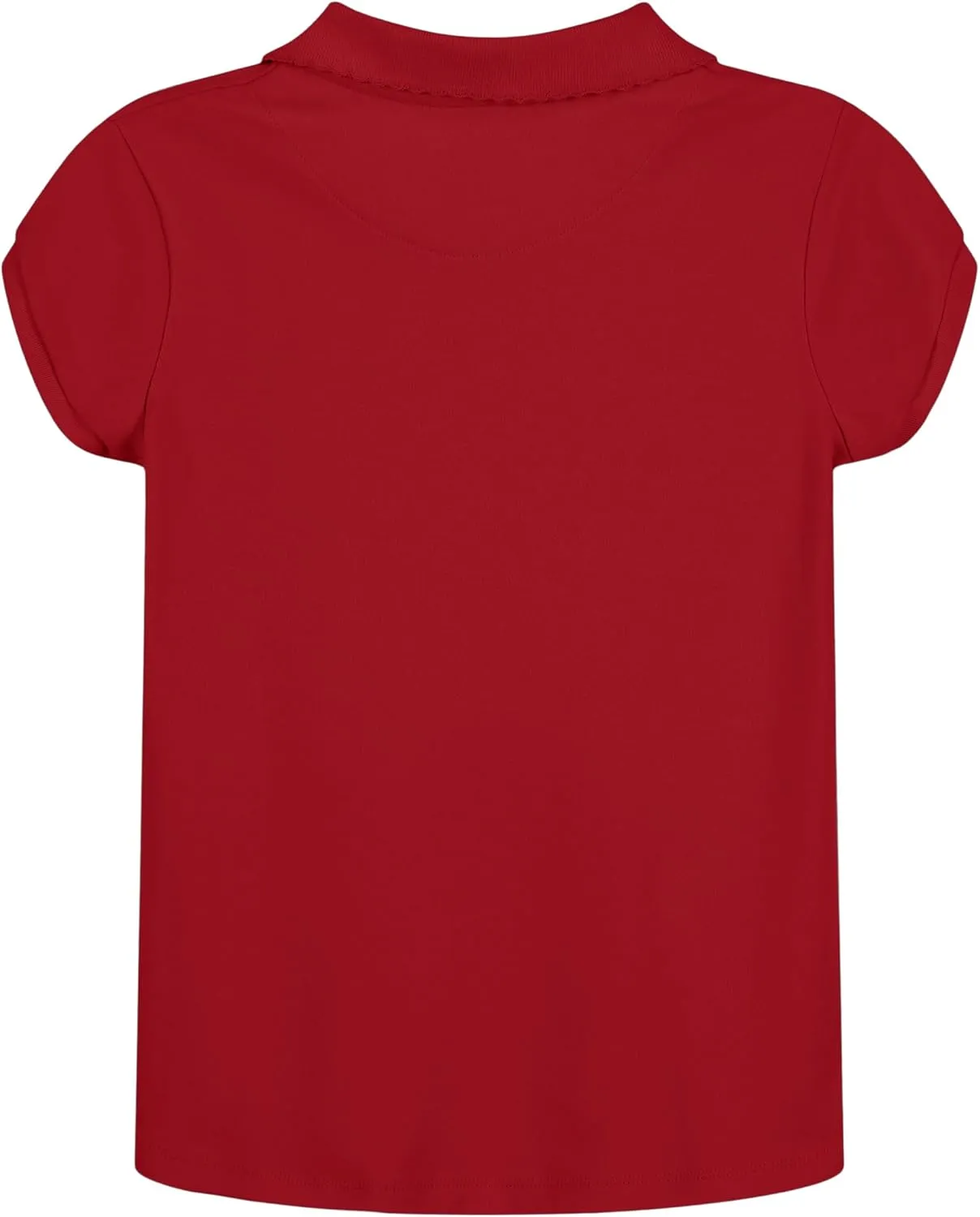 Nautica Girls' School Uniform Short Sleeve Polo Shirt, Button Closure, Soft Pique Fabric