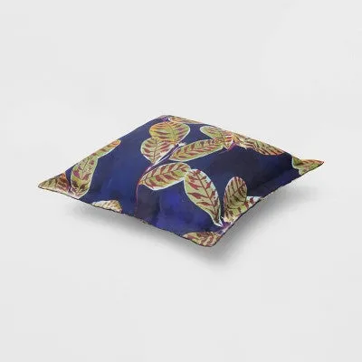 New - Calathea Outdoor Pillow Back Navy - Threshold