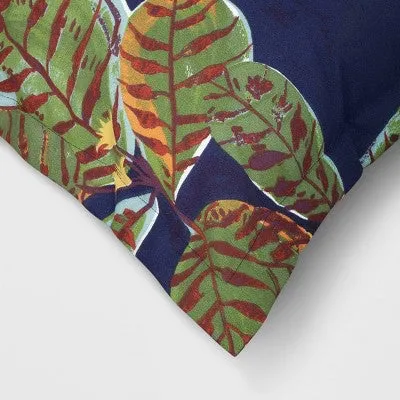 New - Calathea Outdoor Pillow Back Navy - Threshold