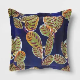 New - Calathea Outdoor Pillow Back Navy - Threshold