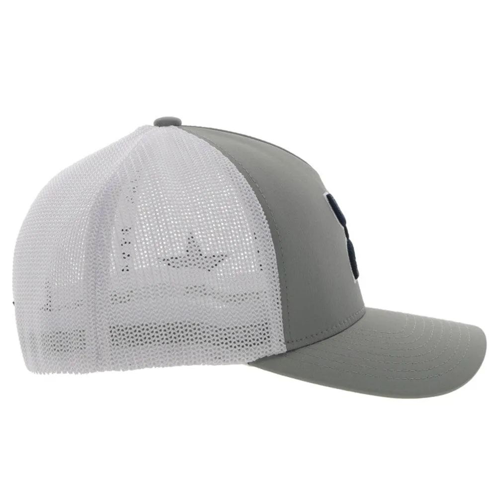 "Hooey Dallas" Flexfit Hat Grey/White w/ Blue & White Hooey Logo