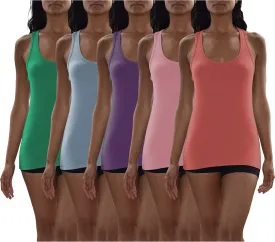 Sexy Basics Women's Cotton Stretch Tank Tops | Multi Packs & Colors Sport Tanks