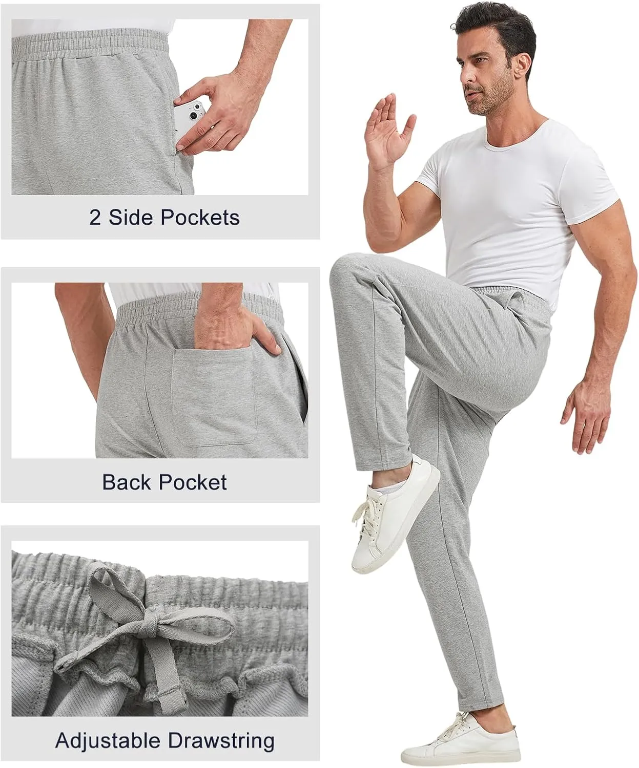 TTZ Mens Tall Sweatpants 34/36 Inseam Joggers Pants for Tall Men