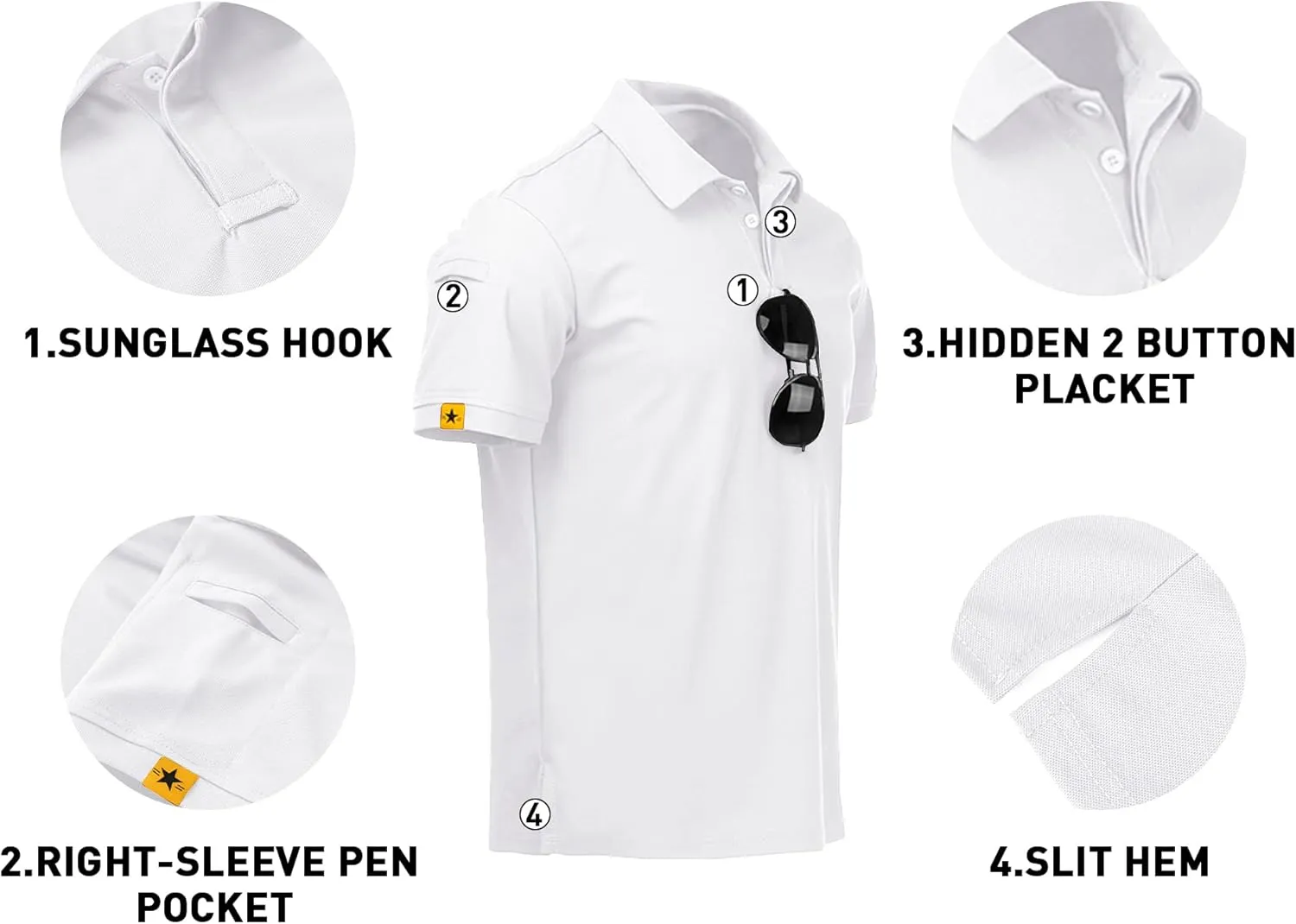 V VALANCH Mens Polo Shirts Short Sleeve Moisture Wicking Golf Polo Athletic Collared Shirt Tennis T-Shirt Tops