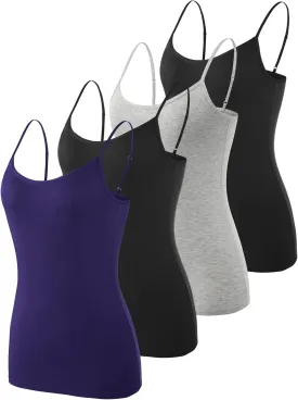 Vislivin Women's Basic Solid Camisole Adjustable Spaghetti Strap Tank Top