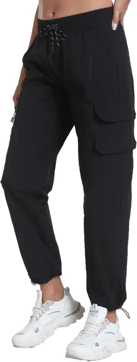 Women's Joggers with Pockets, Hiking Cargo Water Resistant Lightweight Pants for Women Workout Athletic Travel Camping