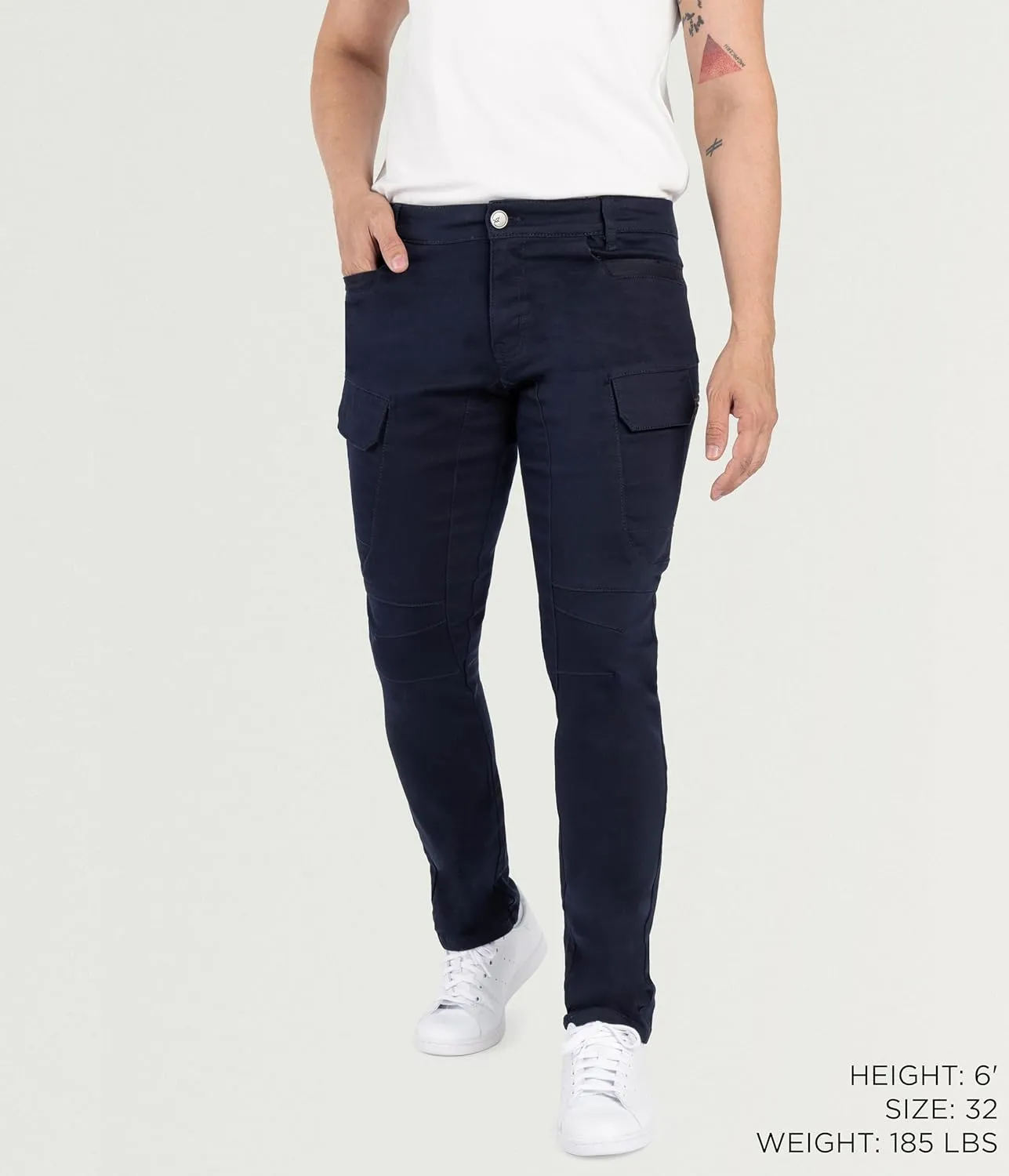 X RAY Men's Stretch Cargo Pants, Casual Flex Hiking Multi-Pocket Tactical Work Slim Fit Cargo Pants for Men