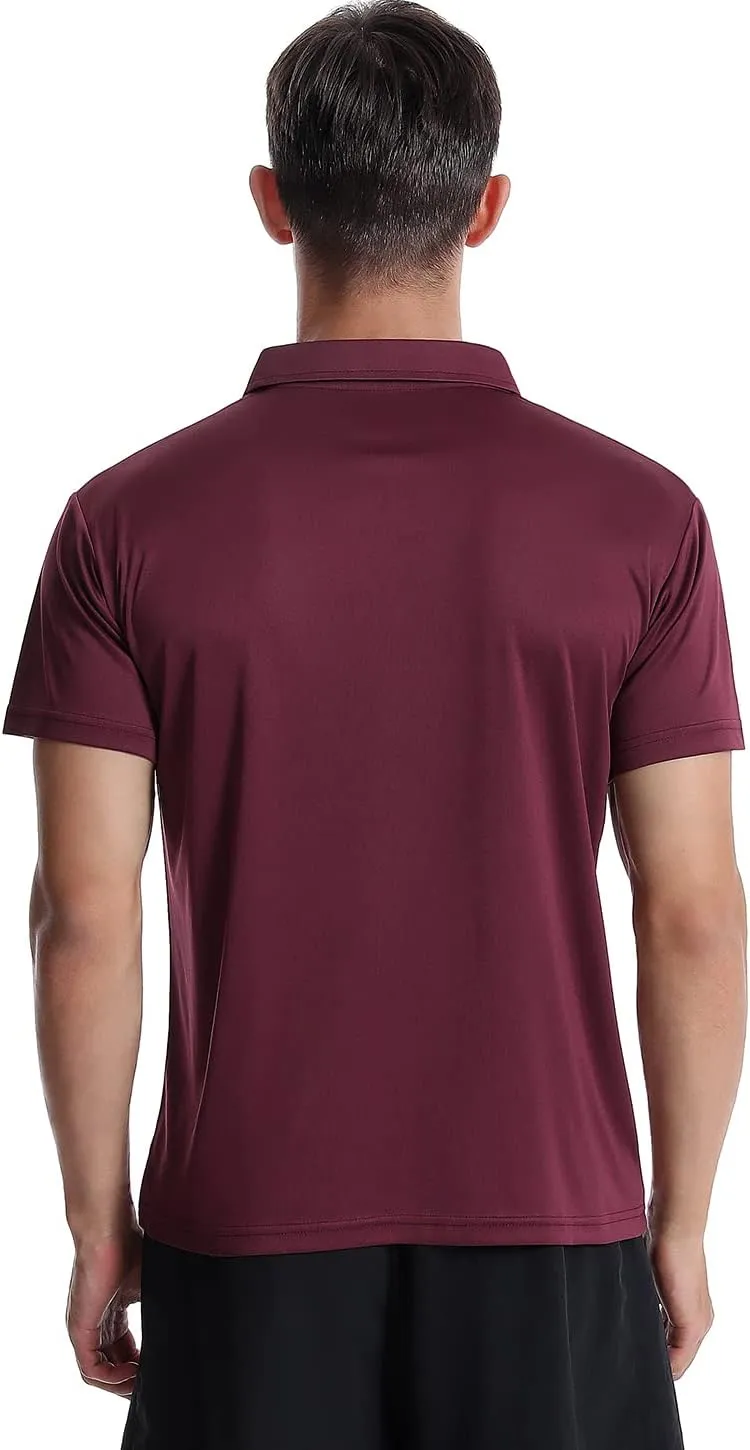 Xelky Men's Polo Shirts Quick Dry Short Sleeve Golf Athletic Shirt Moisture Wicking Casual Work Collared Polos 4 Pack